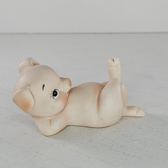 Vintage Lefton Porcelain Pig Figurine Lying Down #02529 - Picture 2 of 8